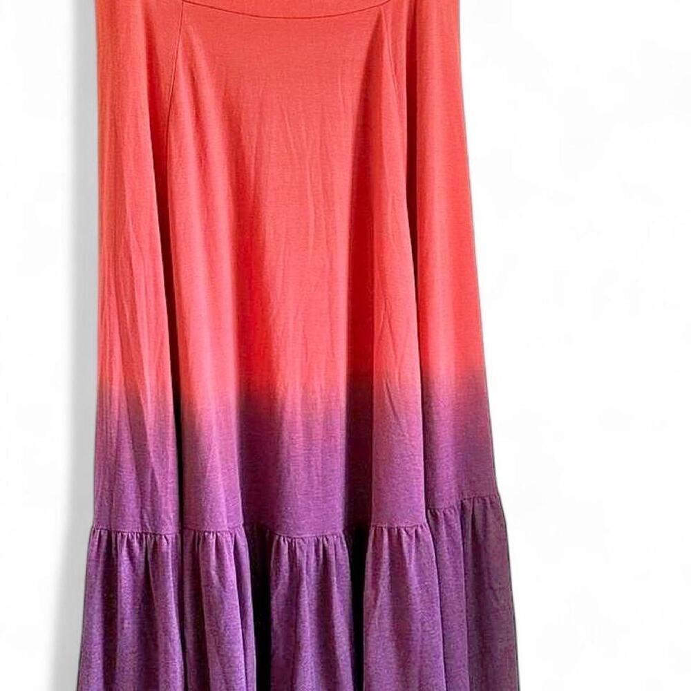 Torrid Size 1 Purple Dip Dye Ombre Tiered Maxi Skirt 14-16